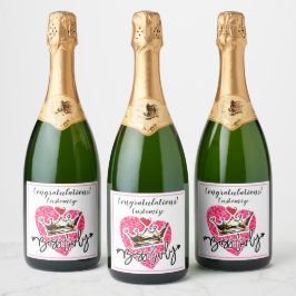Gepersonaliseerde Boss Lady Celebration Sparkling Wijnetiket
