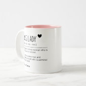 Gepersonaliseerde Boss lady definition Work Bestie Tweekleurige Koffiemok (Voorkant links)