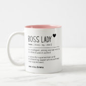 Gepersonaliseerde Boss lady definition Work Bestie Tweekleurige Koffiemok (Links)