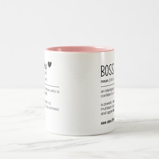 Gepersonaliseerde Boss lady definition Work Bestie Tweekleurige Koffiemok (Center)