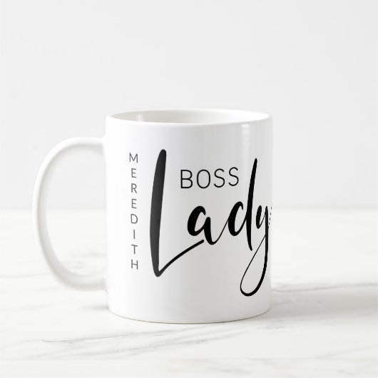 Gepersonaliseerde Boss Lady Logo Koffiemok (Links)