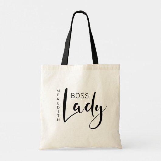 Gepersonaliseerde Boss Lady Logo Tote Bag (Achterkant)