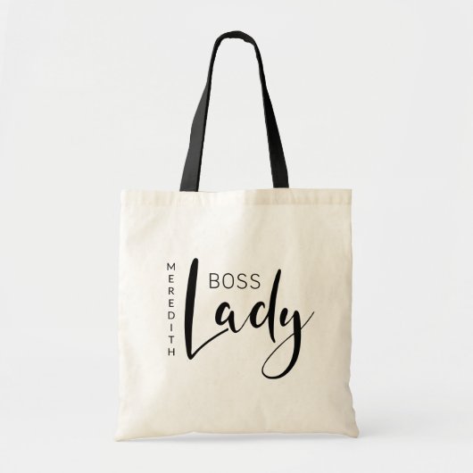 Gepersonaliseerde Boss Lady Logo Tote Bag (Voorkant)