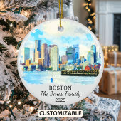 Gepersonaliseerde Boston Ornament, Boston Gift Keramisch Ornament