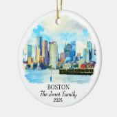 Gepersonaliseerde Boston Ornament, Boston Gift Keramisch Ornament (Links)