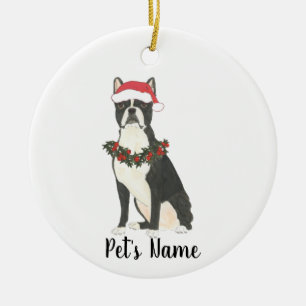Gepersonaliseerde Boston Terrier Ceramic Ornament