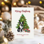 Gepersonaliseerde Boston Terrier Dog Kerstmis Feestdagenkaart