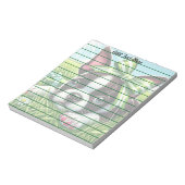 Gepersonaliseerde Boston Terrier-puppy met groene  Notitieblok (Linkerzijde)