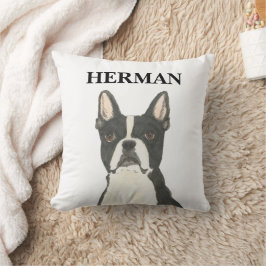 Gepersonaliseerde Boston Terrier Reversible Kussen