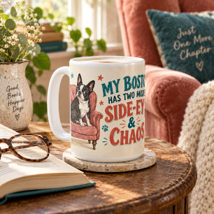 Gepersonaliseerde Boston Terrier Scheve Blik en Ch Koffiemok