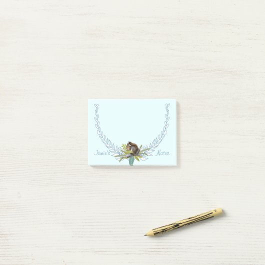 Gepersonaliseerde boswezens Eekhoorn Post-it® Notes (Op bureau)
