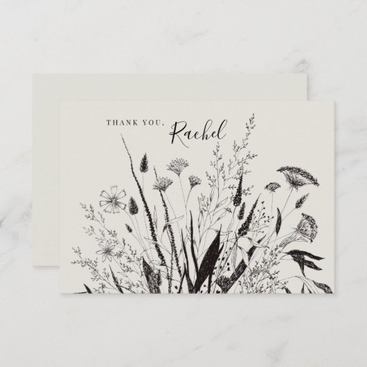 Gepersonaliseerde botanische bedankkaart (Voorkant / Achterkant)