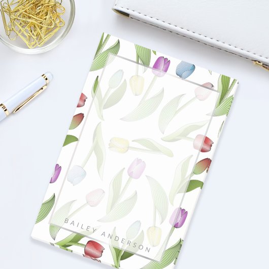 Gepersonaliseerde Botanische Bloem Kleurrijke Tulp Post-it® Notes