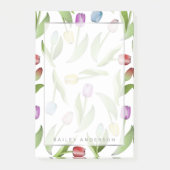 Gepersonaliseerde Botanische Bloem Kleurrijke Tulp Post-it® Notes (Voorkant)