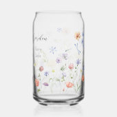 Gepersonaliseerde botanische bloemen Mama's tuin Blikvorm Glas (Achterkant)