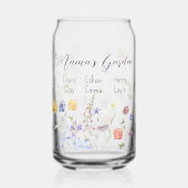 Gepersonaliseerde botanische bloemen Mama's tuin Blikvorm Glas (Links)