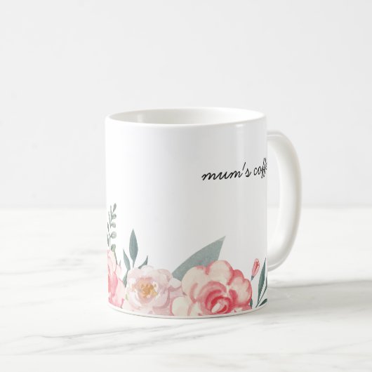 Gepersonaliseerde Botanische Bloemen Mok voor Mama (Voorkant rechts)