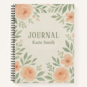 Gepersonaliseerde Botanische Bloemen Waterverf Jou Notitieboek (Voorkant)