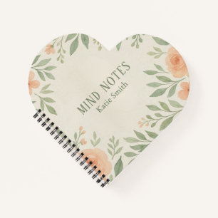 Gepersonaliseerde Botanische Bloemen Waterverf Notitieboek
