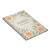 Gepersonaliseerde Botanische Bloemen Waterverf Notitieboek (Rechterzijde)