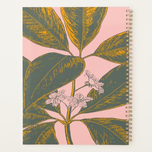 Gepersonaliseerde Botanische Blush Goud Niet-gedat Planner (Achterkant)