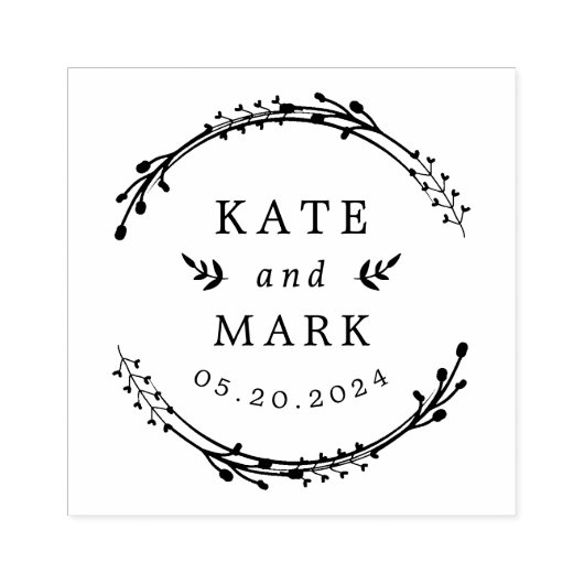 Gepersonaliseerde botanische bruiloft Bewaar de da Rubberstempel (Afrduk)