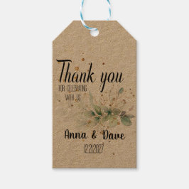 Gepersonaliseerde Botanische bruiloft Dank u gunst Cadeaulabel
