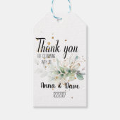 Gepersonaliseerde Botanische bruiloft Dank u gunst Cadeaulabel (Voorkant)