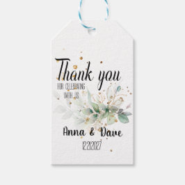 Gepersonaliseerde Botanische bruiloft Dank u gunst Cadeaulabel