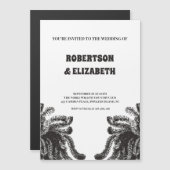 Gepersonaliseerde botanische bruiloft magnetische uitnodiging (Voorkant / Achterkant)