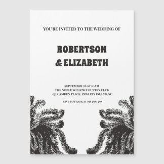 Gepersonaliseerde botanische bruiloft magnetische uitnodiging