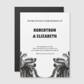 Gepersonaliseerde botanische bruiloft magnetische uitnodiging (Voorkant / Achterkant)