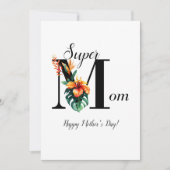Gepersonaliseerde Botanische Monogram Super Mam (Voorkant)