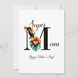 Gepersonaliseerde Botanische Monogram Super Mam