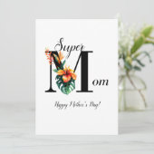 Gepersonaliseerde Botanische Monogram Super Mam (Staand voorkant)