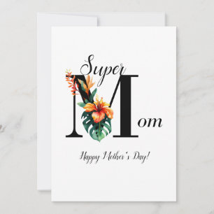 Gepersonaliseerde Botanische Monogram Super Mam