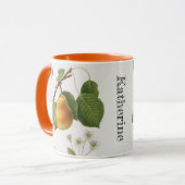 Gepersonaliseerde Botanische Peerbloesem Fruit Mok (Voorkant links)