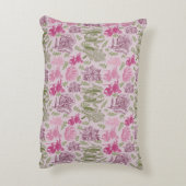 Gepersonaliseerde Botanische Roze Pioen Eucalyptus Accent Kussen (Achterkant (Verticaal))