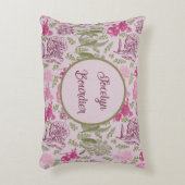 Gepersonaliseerde Botanische Roze Pioen Eucalyptus Accent Kussen (Voorkant(Verticaal))