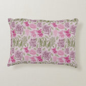 Gepersonaliseerde Botanische Roze Pioen Eucalyptus Accent Kussen (Achterkant)