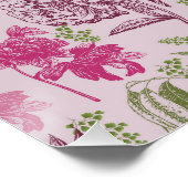 Gepersonaliseerde Botanische Roze Pioen Eucalyptus Perfect Poster (Hoek)