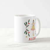 Gepersonaliseerde Botanische Schattigee Ballerina  Koffiemok (Voorkant rechts)