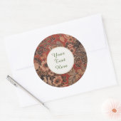 Gepersonaliseerde  botanische Victoriaans tijdperk Ronde Sticker (Envelop)