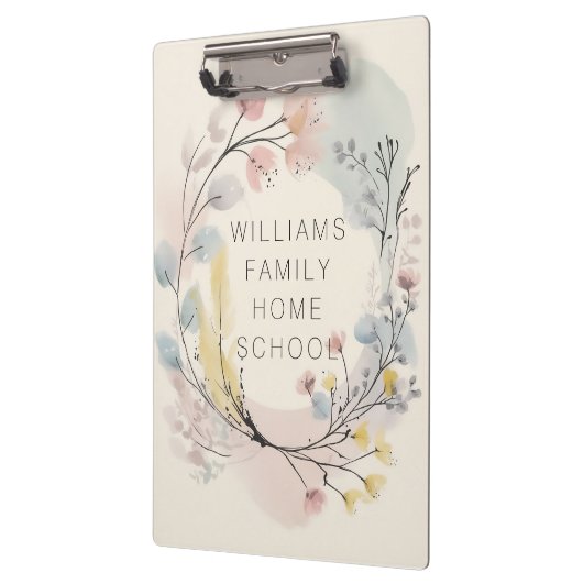 Gepersonaliseerde Botanische Waterverf Ink Art Klembord (Links)