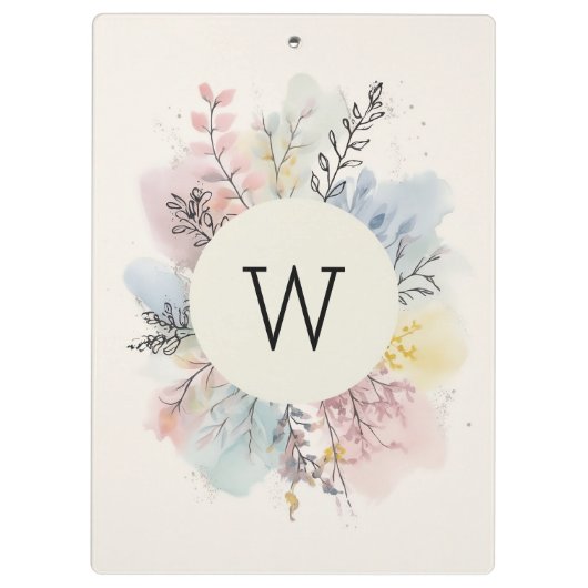 Gepersonaliseerde Botanische Waterverf Ink Art Klembord (Achterkant)