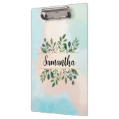 Gepersonaliseerde botanische Waterverf met naam Klembord (Links)