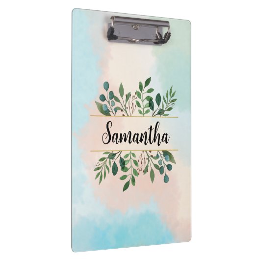 Gepersonaliseerde botanische Waterverf met naam Klembord (Rechts)