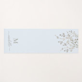 Gepersonaliseerde botanische Waterverf monogram bl Yogamat (Voorkant (horizontaal))