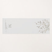 Gepersonaliseerde botanische Waterverf monogram gr Yogamat (Voorkant (horizontaal))