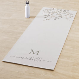 Gepersonaliseerde botanische Waterverf monogram gr Yogamat